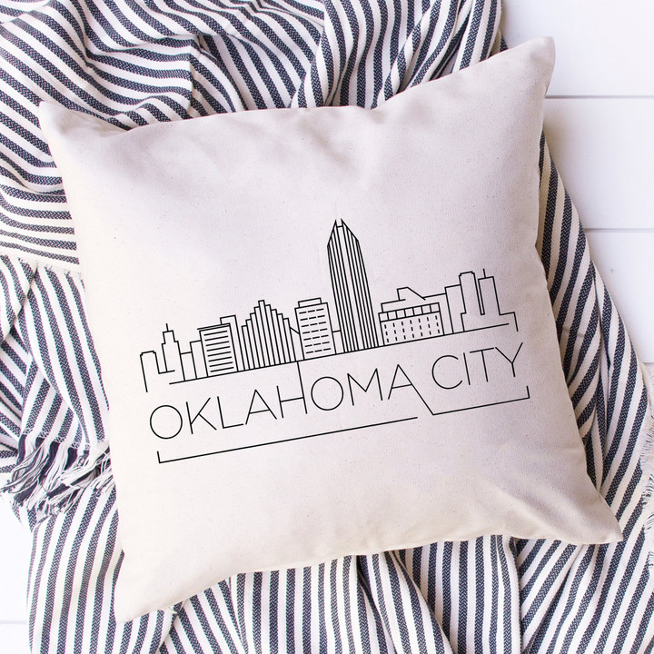 Oklahoma City Skyline Pillow Cover