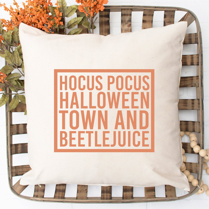 Hocus Pocus Halloweentown and Beetle Juice Pillow Cover