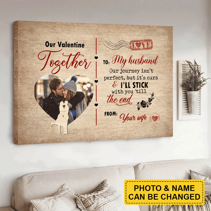 Couple Canvas - Personalized Custom Landscape Canvas - Our Valentine Together - Custom Gift for Couple, Lovers, Family