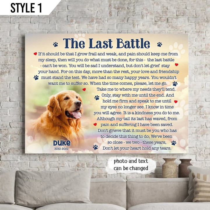 Dog Cat Landscape Canvas - Personalized Dog Cat Memorial Canvas - Custom Gift For Dog Cat Lovers - The Last Battle If It Should Be