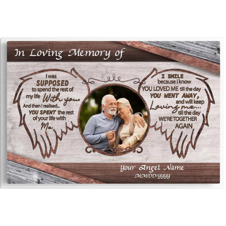 Personalized Canvas Prints, Custom Photo and Name, Loss Of Loved One Gift, Memorial Keepsakes Frame
