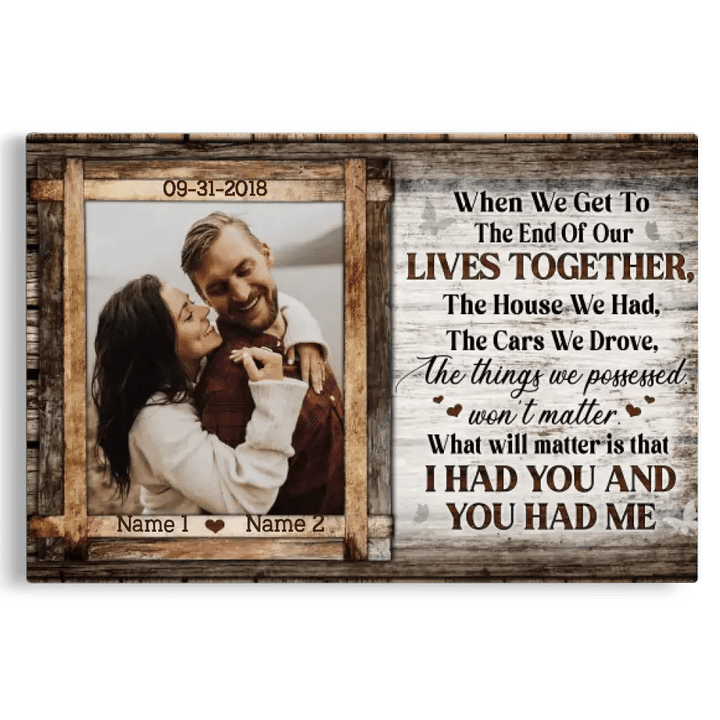 Personalized Canvas Prints, Custom Photo, Anniversary Gift, Couple Gift, Gift For Couple, I Has You And You Has Me