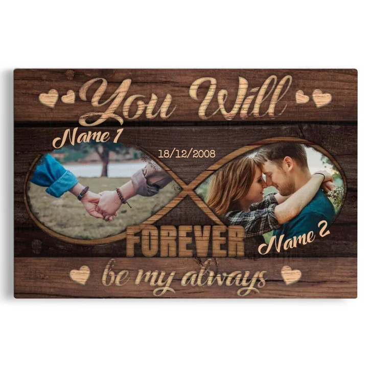 Personalized Couple Canvas, Custom Engagement Canvas, You Will Forever Be My Always