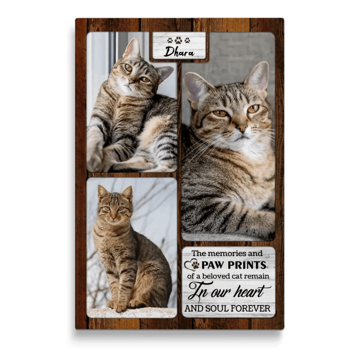 Personalized Canvas Prints Custom Photo, Cat Memorial Gift, Cat Memorial With Photo Collage Cat Loss Gift Custom Pet Portrait