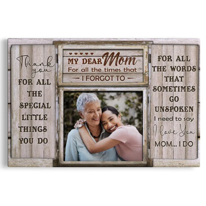 Personalized Canvas Prints, Custom Photo Gift, Gift For Mom Daughter, My Dear Mom, Mother's Day