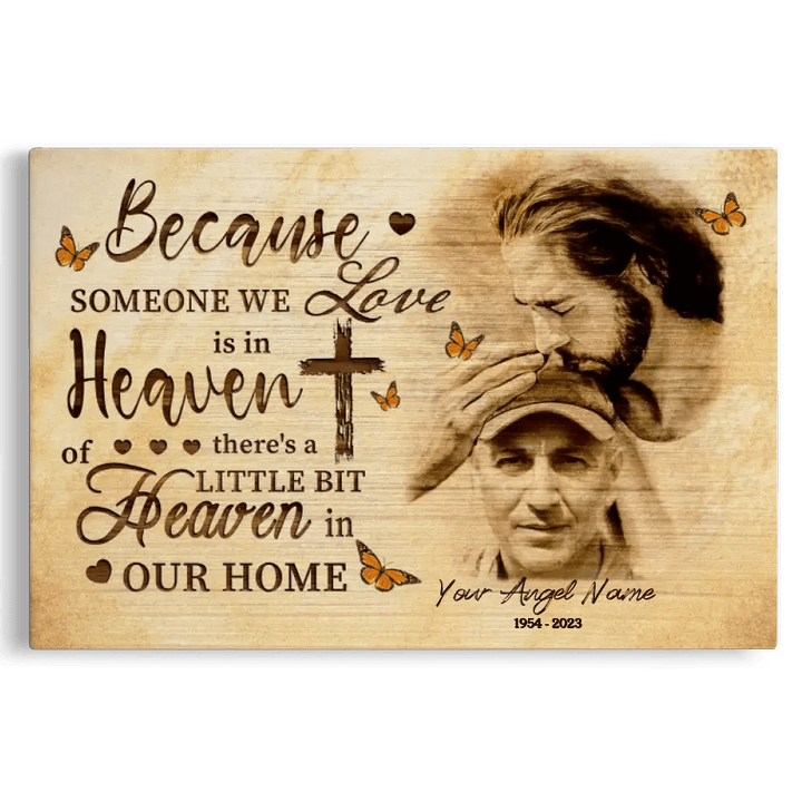 Personalized Canvas Prints, Custom Photo, Sympathy Gifts, Memorial Gift, Remembrance Gifts, Bereavement Gift, Safe in God Hand, Because Someone We Love