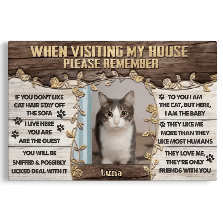 Personalized Canvas Prints, Custom Photo, Pet Lover Gifts, Cat Home Decor Funny Cat Wall Decor