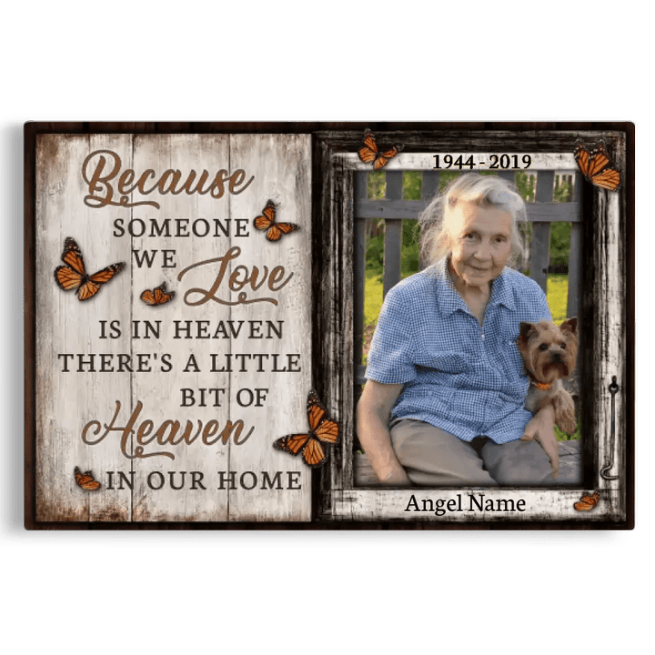 Personalized Canvas Prints, Custom Photo And Name, Memorial Gift, Sympathy Gifts, Because Someone We Love