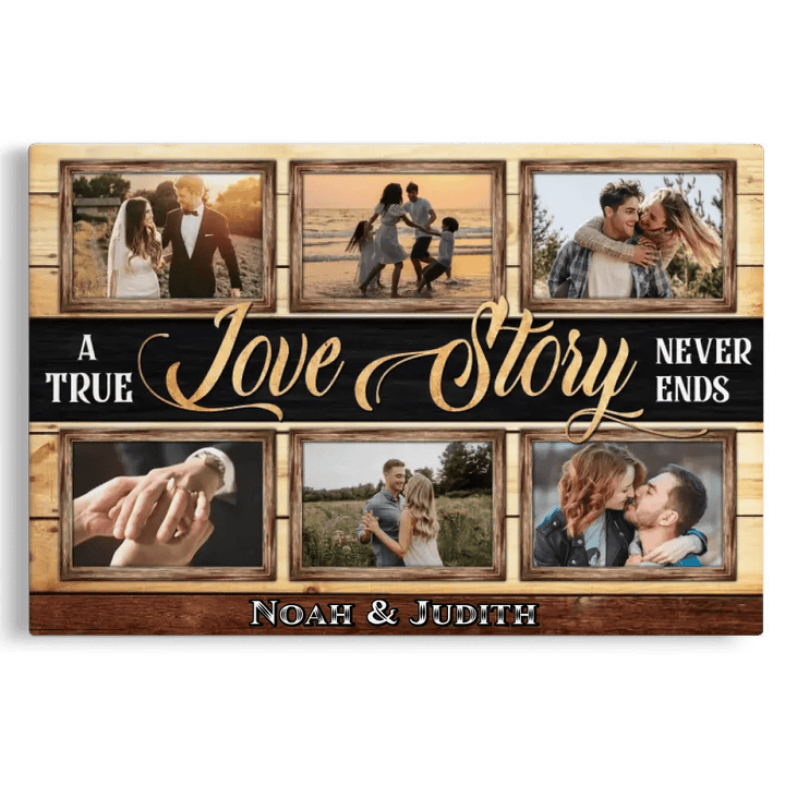 Personalized Canvas Prints, Custom Photo, Gift For Couple, Anniversary Gift For Husband and Wife, A True Love Story