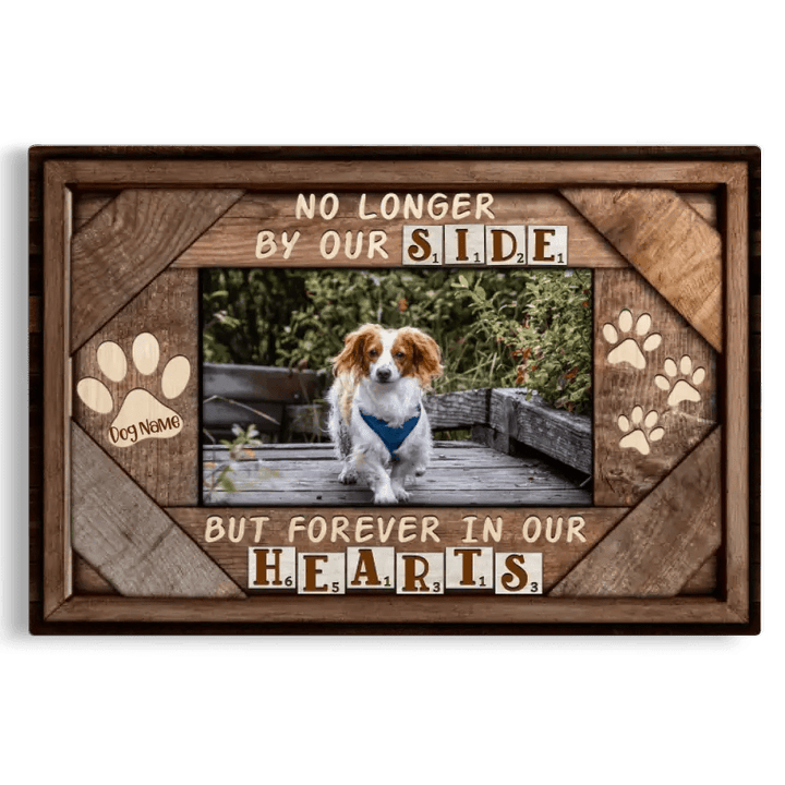 Personalized Photo Canvas Prints, Dog Loss Gifts, Pet Memorial Gifts, Dog Sympathy, Love Dog, No Longer By Out Side
