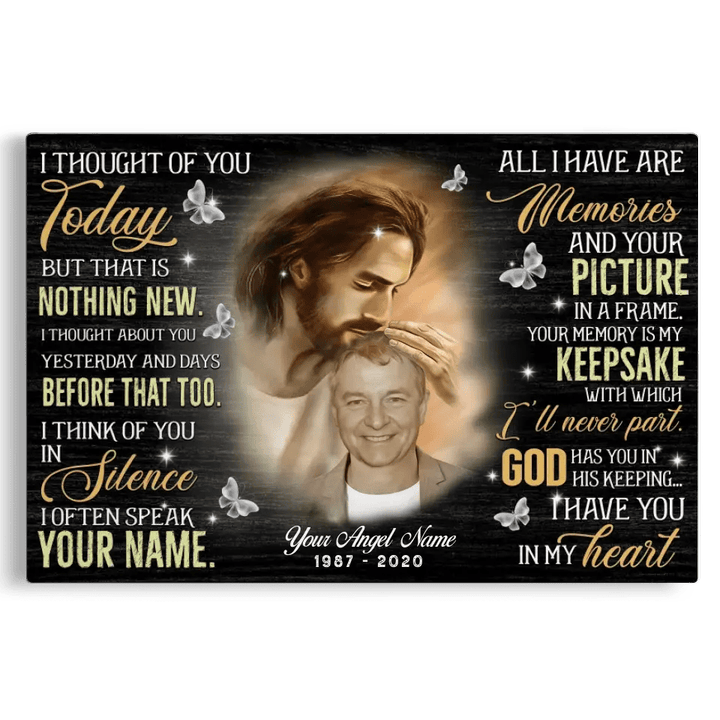Custom Canvas Prints, In The Arms Of God, Jesus Memorial Gift, Remembrance Gifts DemCanvas