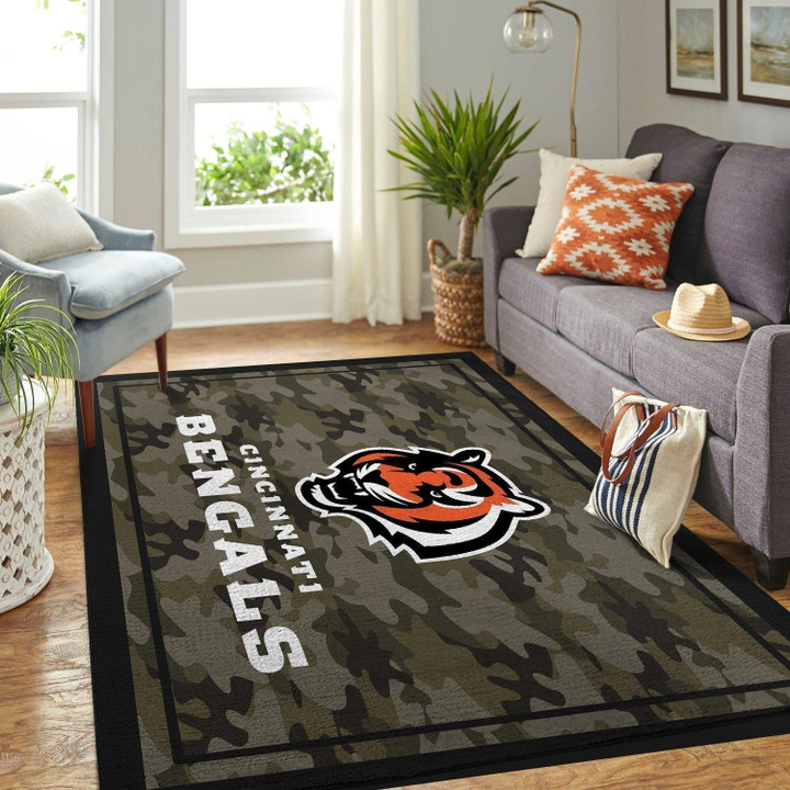 Cincinnati Bengals Living Room Rectangle Rug Large Rectangle Rugs Highlight For Home, Living Room & Outdoor Rectangle Rug