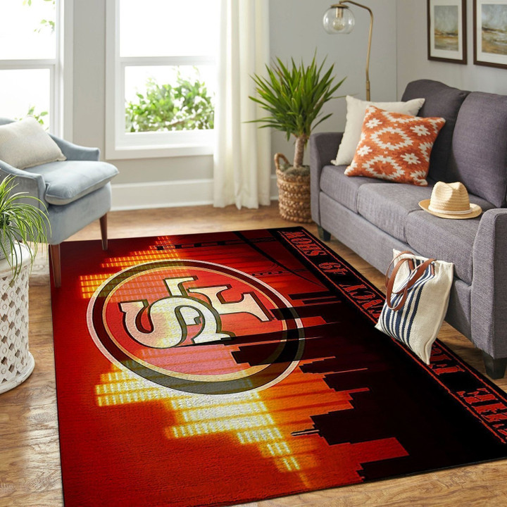 San Francisco 49ers Living Room Rectangle Rug Large Rectangle Rugs Highlight For Home, Living Room & Outdoor Rectangle Rug