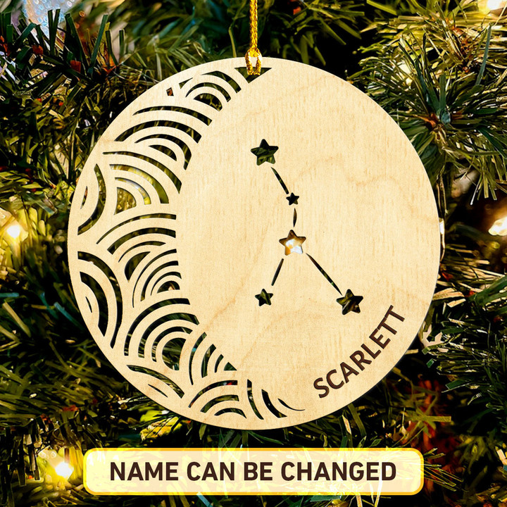 Cancer Constellation Personalized Wood Ornament -005