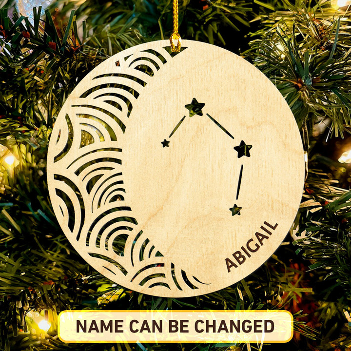 Libra Constellation Personalized Wood Ornament -005