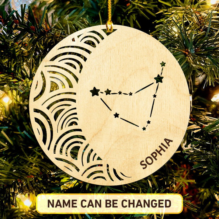 Capricorn Constellation Personalized Wood Ornament -005