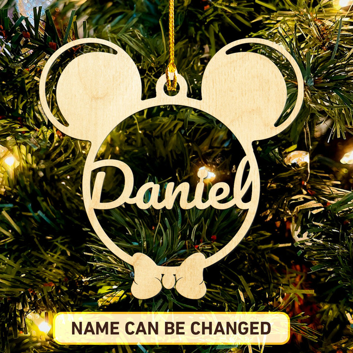 Mickey Personalized Wood Ornament -002