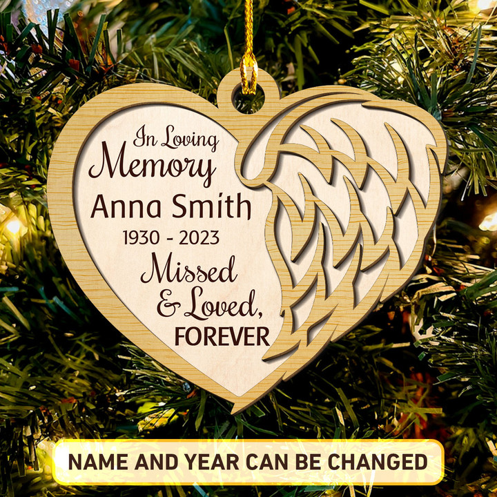 Missed And Loved Forever - Personalized Memorial Wood Ornament -53