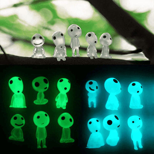 Luminous Tree Elves Spirit Princess Mononoke Micro Landscape Figure Ornament Glowing Miniature Gardening Potted Decor
