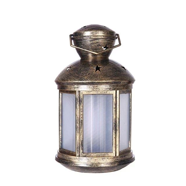 LED Flame Lamps Creative Retro Old Glass Wind Lantern Flame Effect Light Home Vintage Decoration Halloween Christmas Gifts