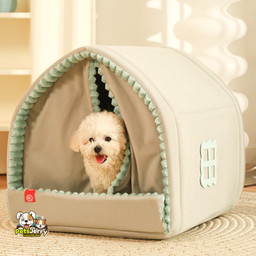 Winter Windproof Dog House with Door Curtain - PetsJerry