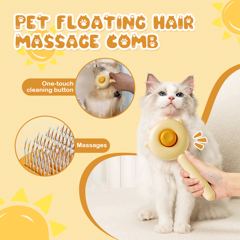 Pet Floating Hair Massage Comb | Safe & Gentle Way to Remove Loose Hair