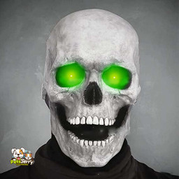 Realistic Halloween Mask with Movable Jaw - Full Head Skull Mask | PetsJerry