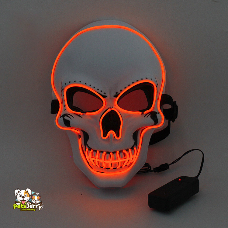 Scary Ghost Head Skull Glowing Mask LED Light Up Halloween Mask