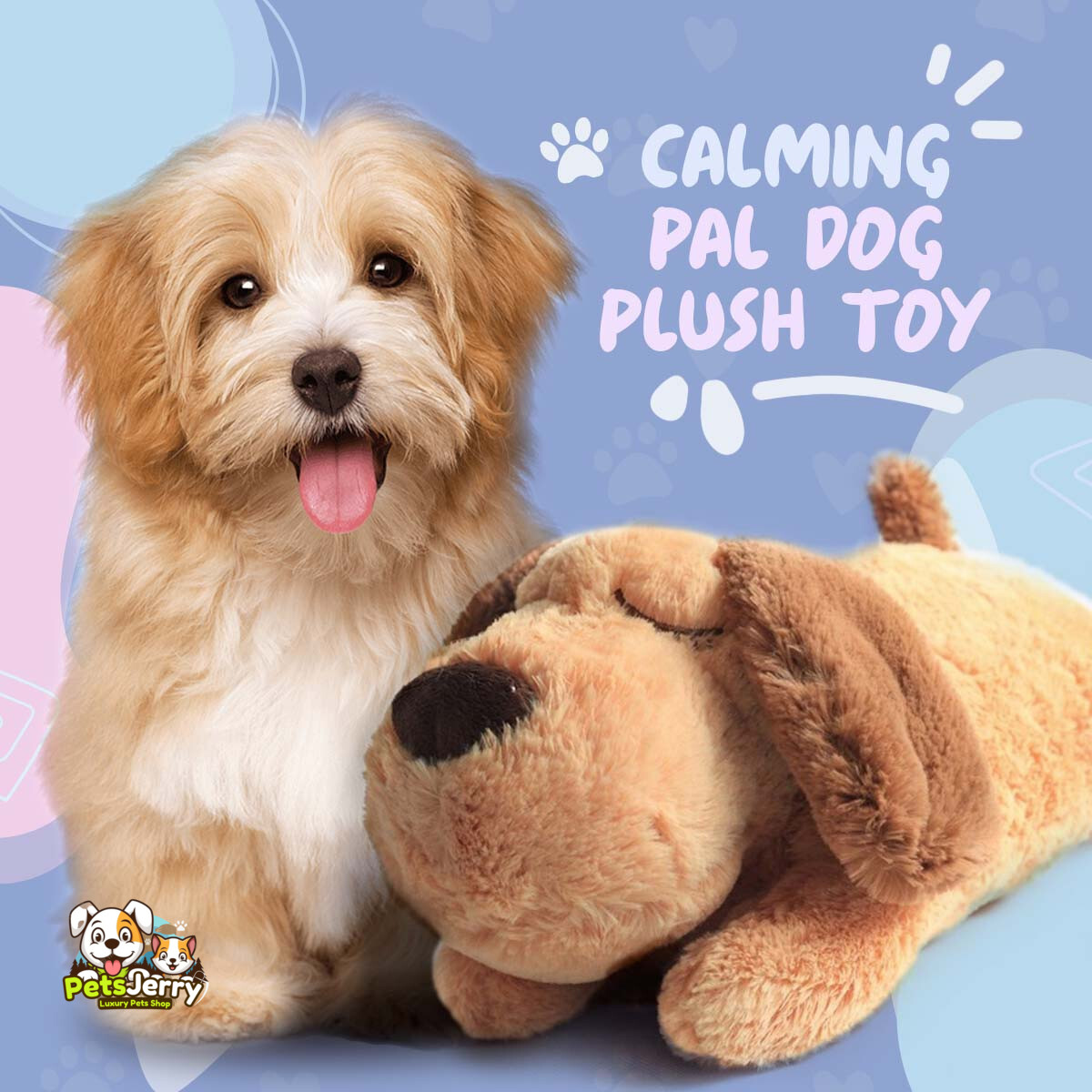 Calming Pal Dog Friend Plush Toy | Soothes Anxious Dogs | Mimics Mom's Heartbeat