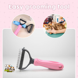 Pet grooming tool, undercoat rake, dog grooming, cat grooming, shedding, detangler, mats, tangles