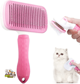 Pet hair grooming comb and care brush for removing tangles, mats, loose hair, and dander.