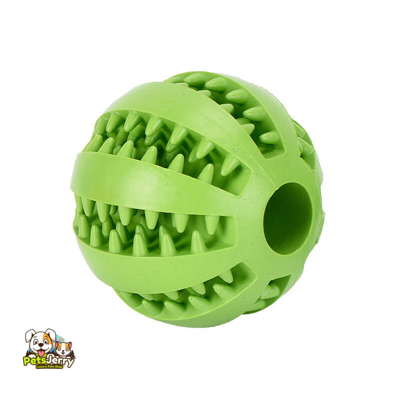 Interactive treats rubber teeth cleaning ball toy for dogs