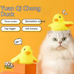 Adorable flapping duck cat toy with vibration sensor and catnip
