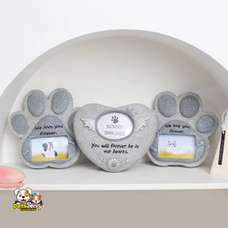 Pet Tombstone Creative Resin Memorial Stone, featuring a paw print design, engraved with a loving message for a cherished pet.