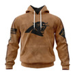Carolina Panthers Salute To Service Club Pullover Hoodie - Brown