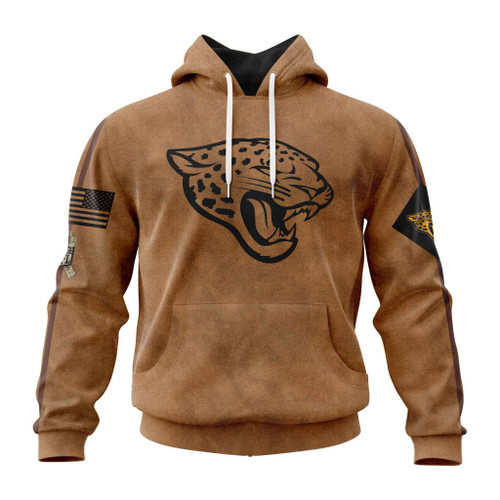 Jacksonville Jaguars Salute To Service Club Pullover Hoodie - Brown