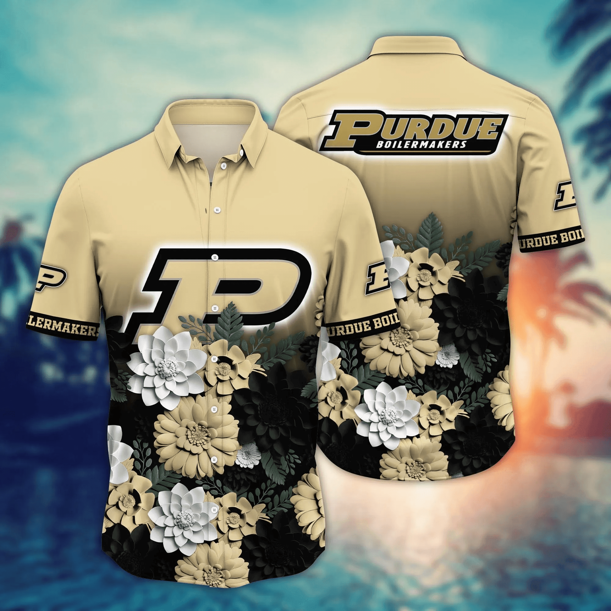 Purdue Boilermakers Flower Hawaii Shirt And T Shirt For Fans, Summer Football Shirts