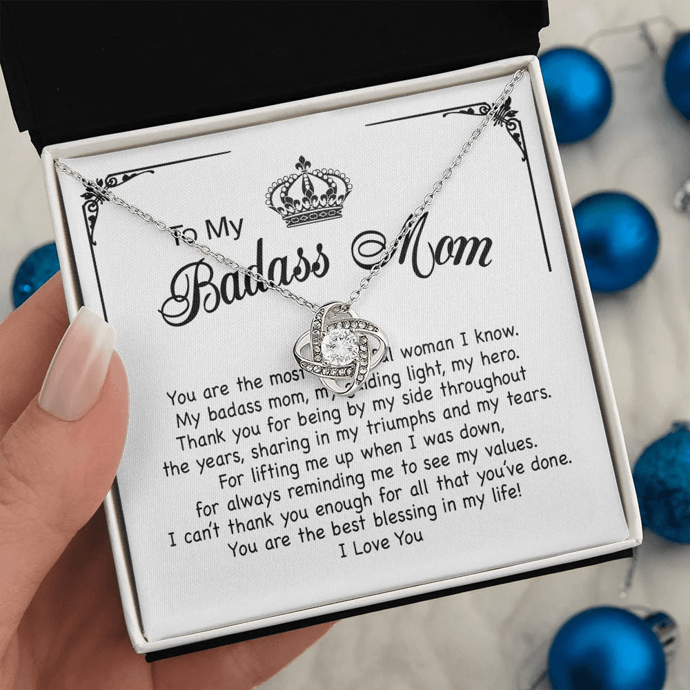 Badass Mom Love Knot Necklace