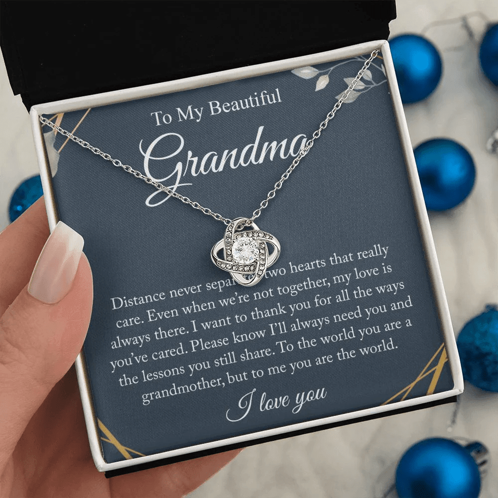 Gift For Grandma Love Knot Necklace