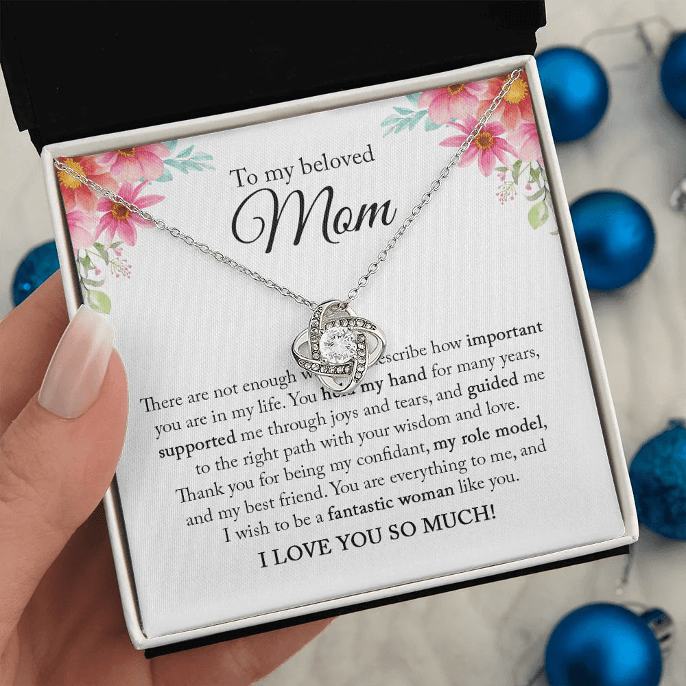 Gift for Mom from Daughter Love Knot Necklace