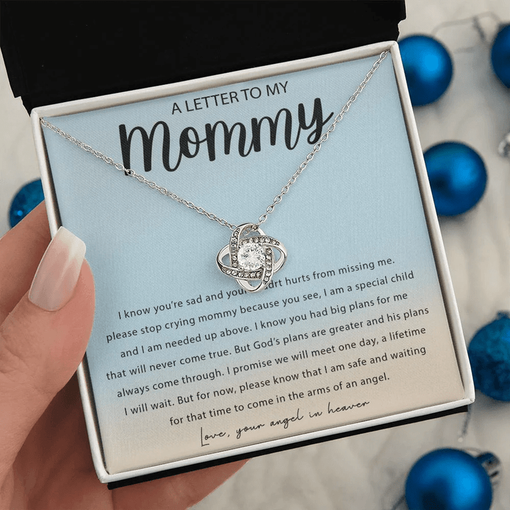 Letter To My Mommy Love Knot Necklace