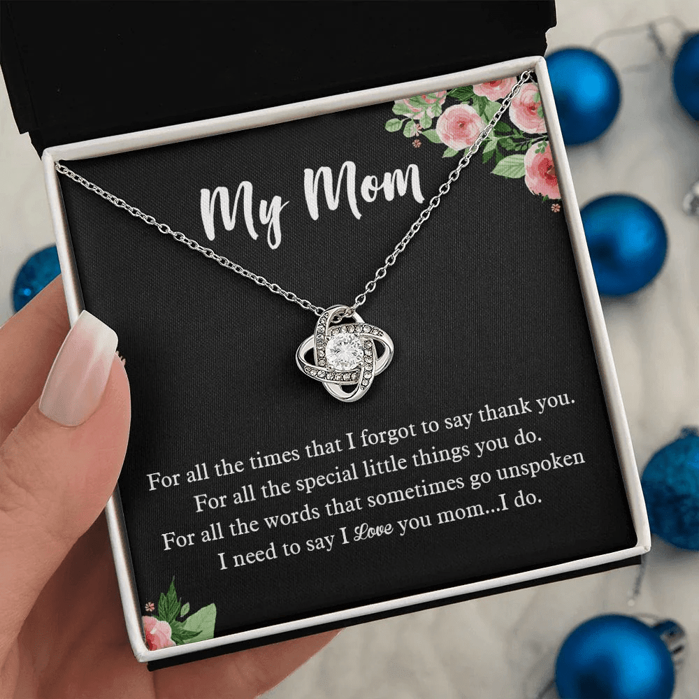Mom Gift from Daughter Love Knot Necklace