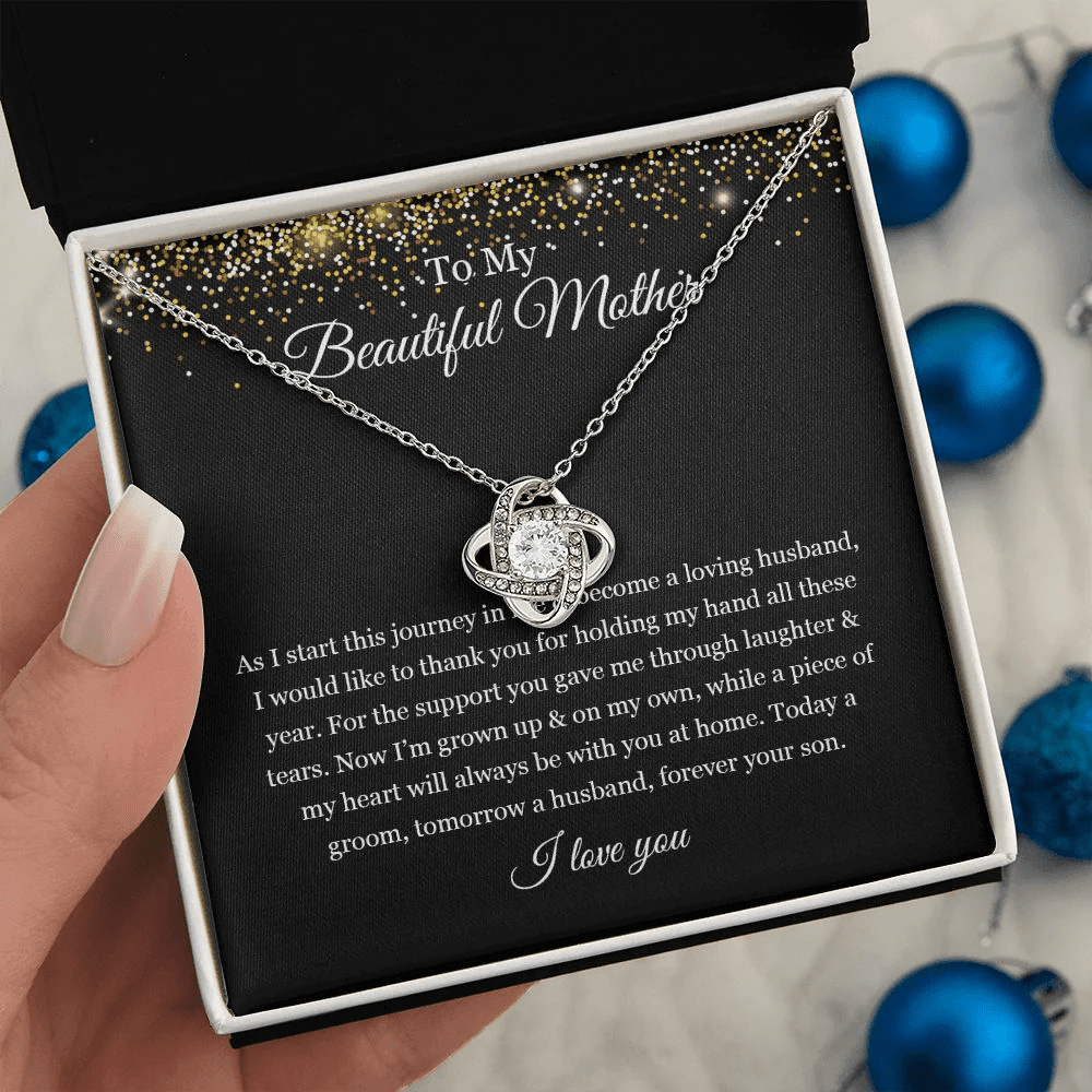 To My Beautiful Mother Love Knot Necklace