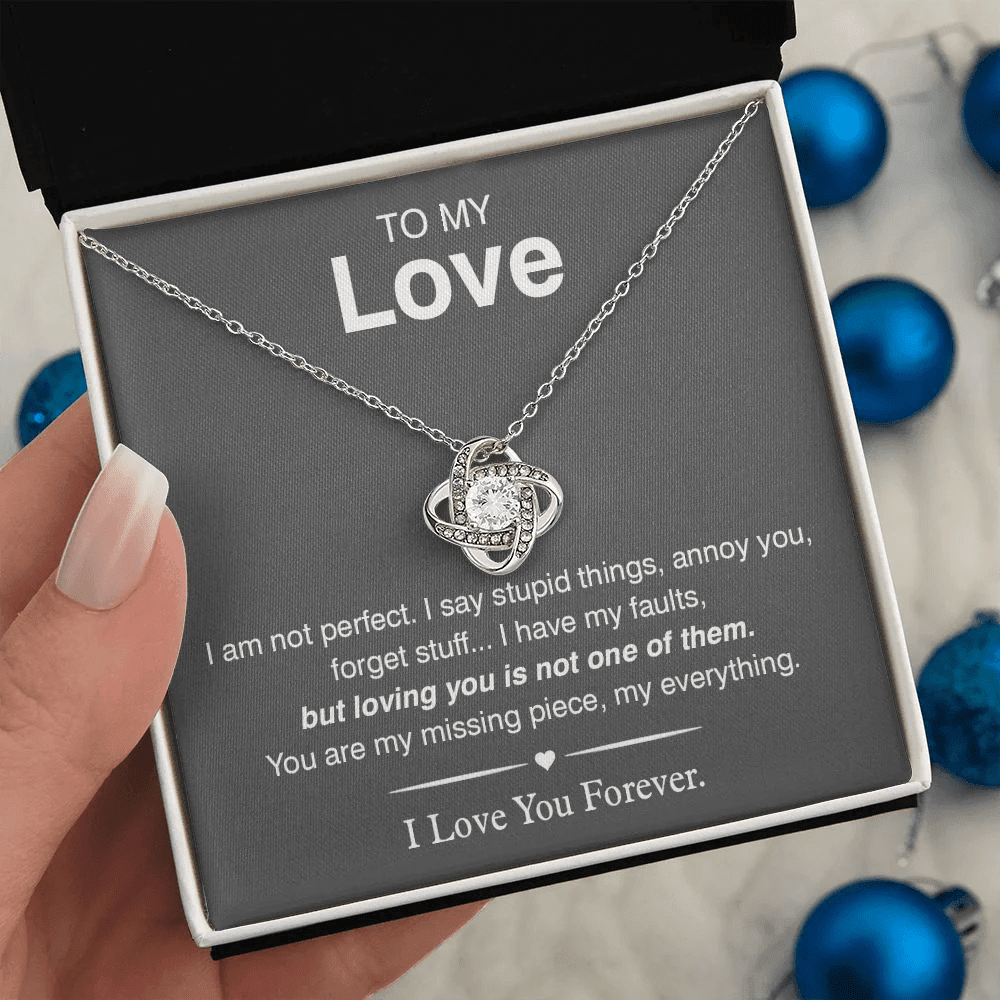 To My Love, You Are My Missing Piece Love Knot Necklace