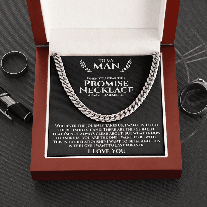 To My Man | The Journey | Cuban Link Chain Necklace | Gift for Man