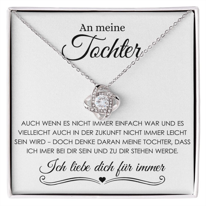 An Meine Tochter - Ich Liebe Dich Für Immer Love Knot Halskette