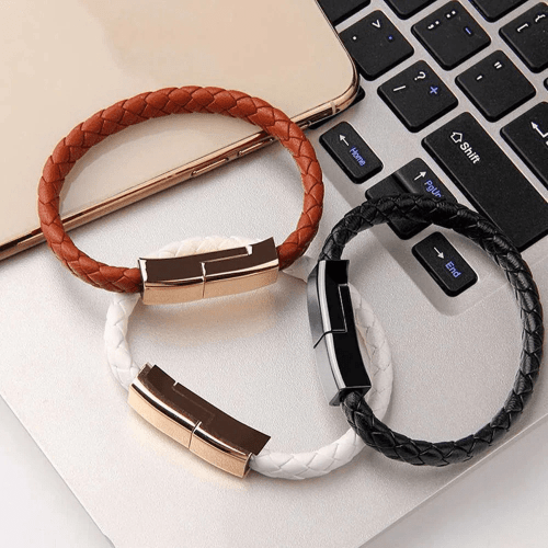 2023 Version Leather Bracelet USB Charging Cable For iPhone