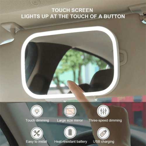 Fancy Car Visor Makeup Mirror With Light