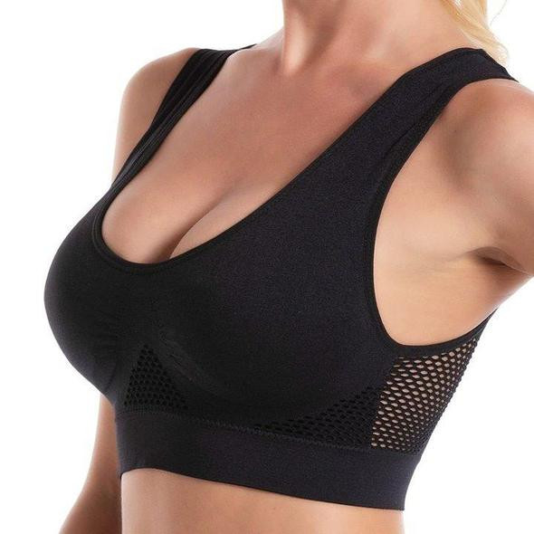 Comfortable High Impact Airy Sports Bra With Plus Size And Removable Pads