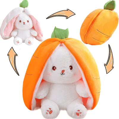 Reversible Strawberry Carrot Bunny Plush Toy